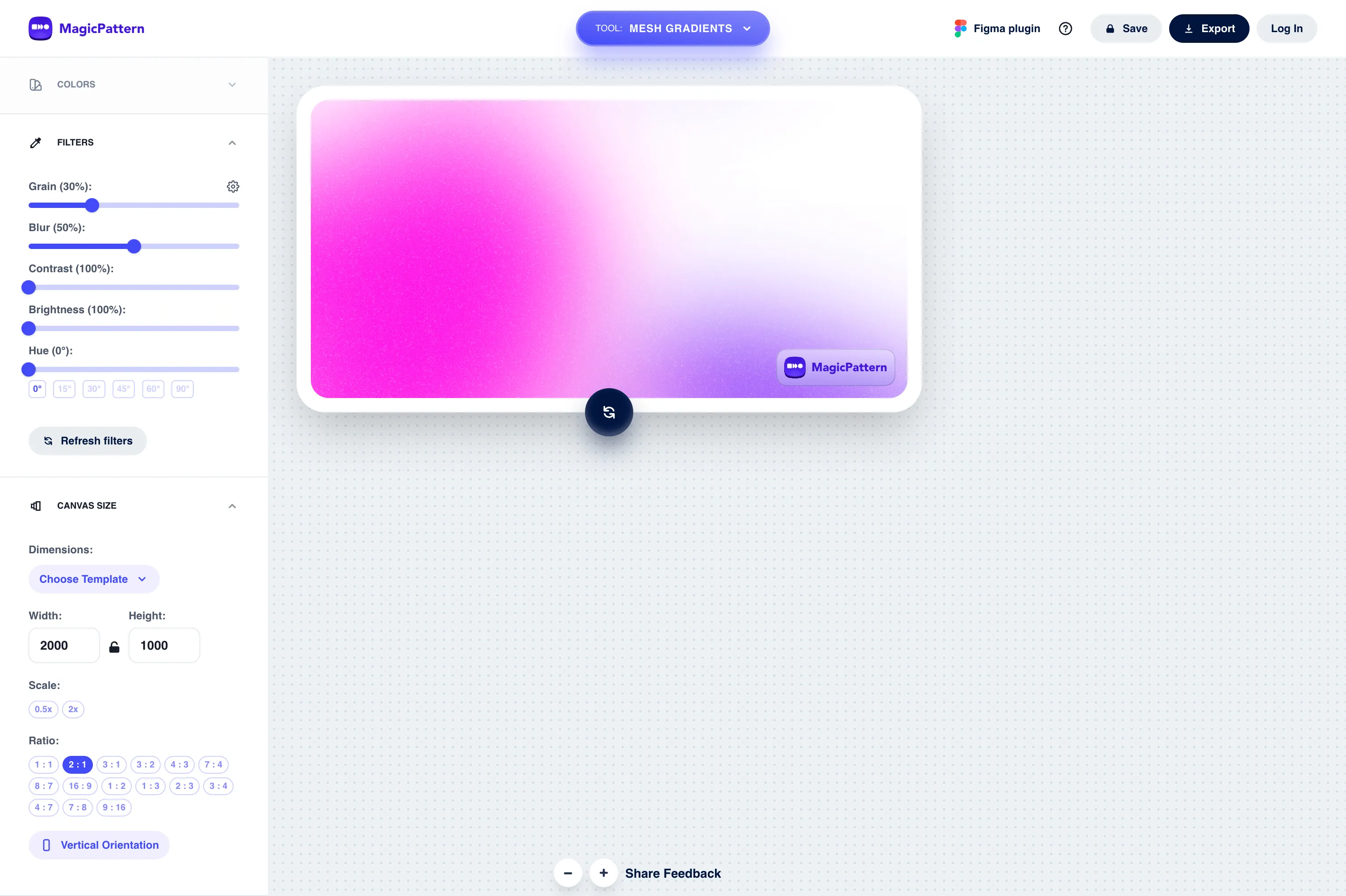 Magic Pattern: Mesh Gradient Generator Website